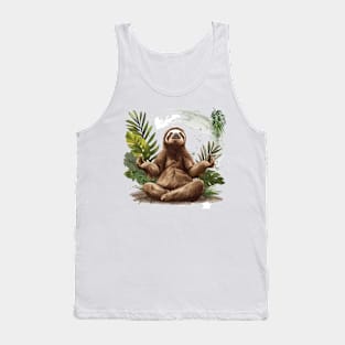 Cute Cool Sloth Positive Affirmation Happy Yoga Tank Top